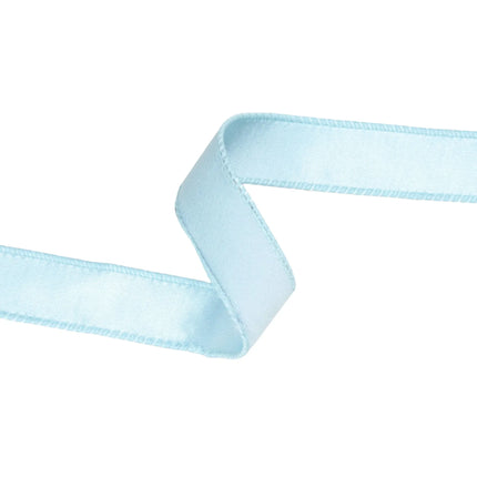 1" Wired Velvet Ribbon (Reversible, Light Blue), a versatile choice for enhancing calm DIY craft projects