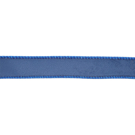1" Reversible Classic Velvet Wired Ribbon | Electric Blue/Shimmer Blue | 10 Yard Roll LaRibbons and Crafts