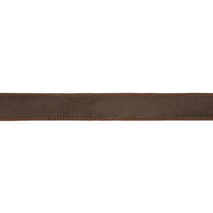 Simple solid brown velvet wired ribbon with brown shimmer lining, great for vintage-style rustic decorative accents.