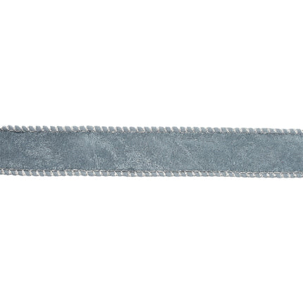 1" Reversible Frosted Velvet Wired Ribbon | Blue/Blue | 10 Yard Roll LaRibbons and Crafts