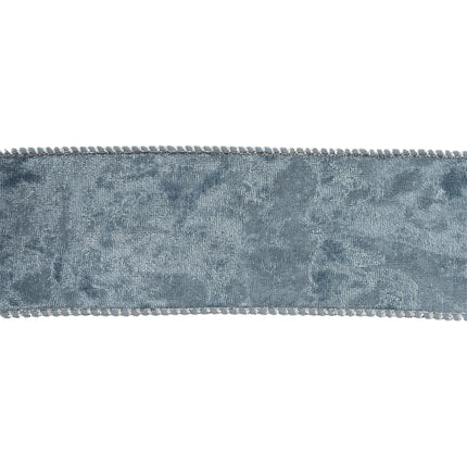 2 1/2" Reversible Frosted Velvet Wired Ribbon | Blue/Blue | 10 Yard Roll LaRibbons and Crafts
