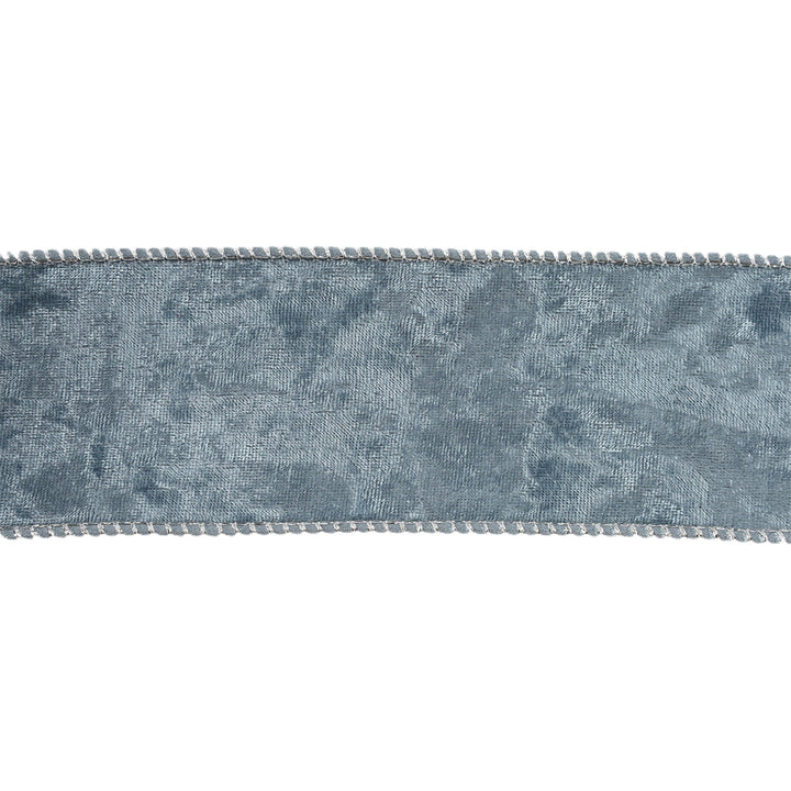 2 1/2" Reversible Frosted Velvet Wired Ribbon | Blue/Blue | 10 Yard Roll LaRibbons and Crafts