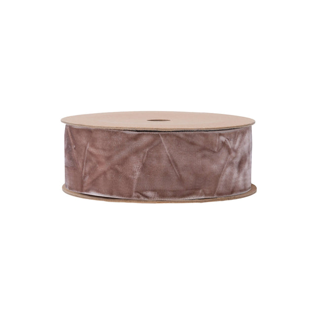 1" Crushed Velvet | Champagne | 10 Yard Roll LA Ribbons Wholesale