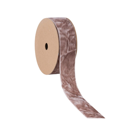 1" Crushed Velvet | Champagne | 10 Yard Roll LA Ribbons Wholesale