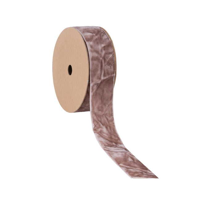 1" Crushed Velvet | Champagne | 10 Yard Roll LA Ribbons Wholesale