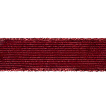 4" Wired Velvet Ribbon | Burgundy Stripe w/ Burgundy Tinsel Edging | 10 Yard Roll LaRibbons and Crafts