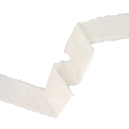 1 1/2" Frayed Velvet | Antique White | 5 Yard Roll LaRibbons and Crafts