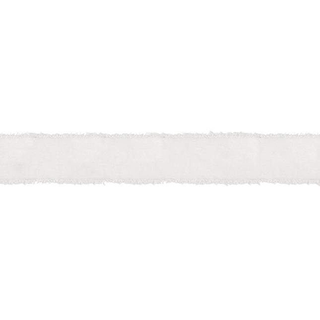 1 1/2" Frayed Velvet | White | 5 Yard Roll LaRibbons and Crafts