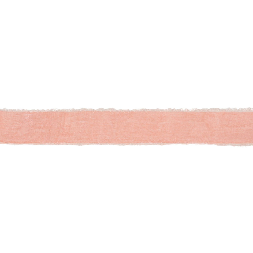 1 1/2" Frayed Velvet | Pink | 5 Yard Roll