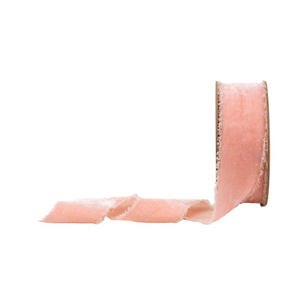1 1/2" Frayed Velvet | Pink | 5 Yard Roll LaRibbons and Crafts