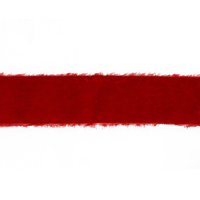 1 1/2" Frayed Edge Velvet Ribbon | Magenta | 5 Yard Roll LaRibbons and Crafts