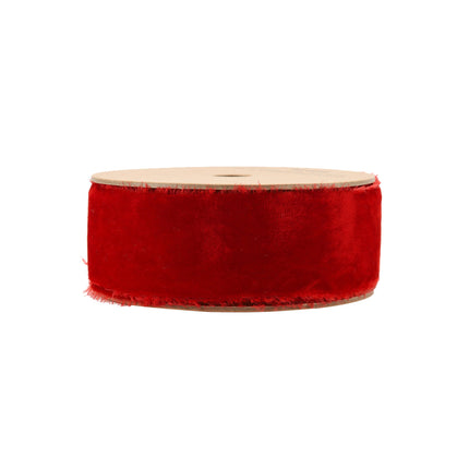 1 1/2" Frayed Edge Velvet Ribbon | Magenta | 5 Yard Roll LaRibbons and Crafts