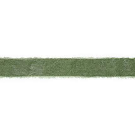 1 1/2" Frayed Velvet | Sage Green | 5 Yard Roll LaRibbons and Crafts