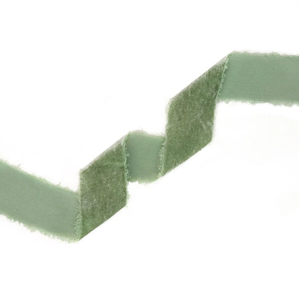 1 1/2" Frayed Velvet | Sage Green | 5 Yard Roll LaRibbons and Crafts