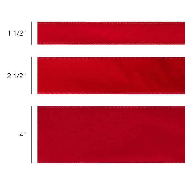 2 1/2" Value Velvet Ribbon | Christmas Red | 50 Yard Roll