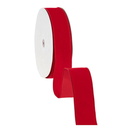 2 1/2" Value Velvet Ribbon | Christmas Red | 50 Yard Roll
