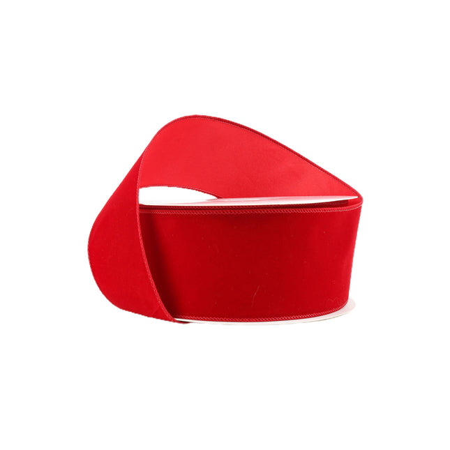 2 1/2" Value Velvet Ribbon | Christmas Red | 50 Yard Roll LaRibbons and Crafts
