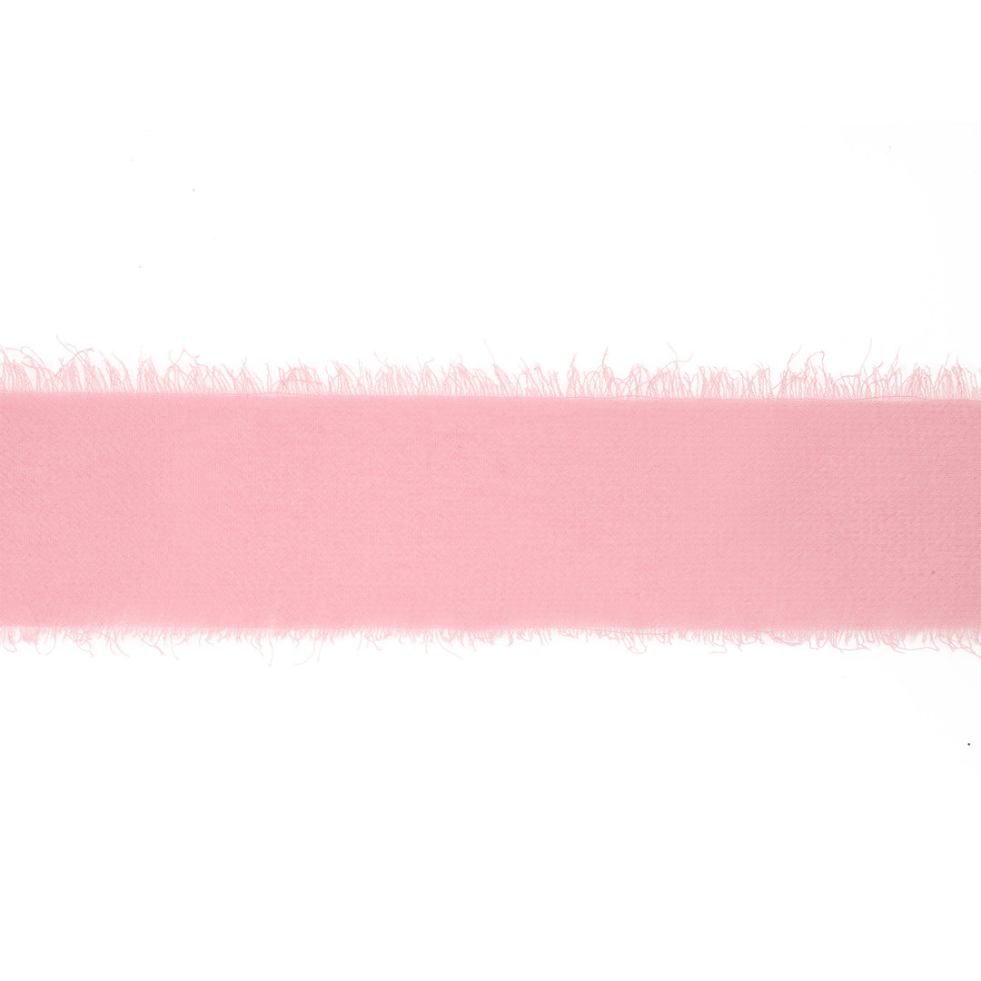 1 1/2" Frayed Edge Chiffon Ribbon | Rose | 10 Yard Roll
