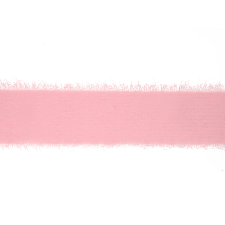 1 1/2" Frayed Edge Chiffon Ribbon | Rose | 10 Yard Roll
