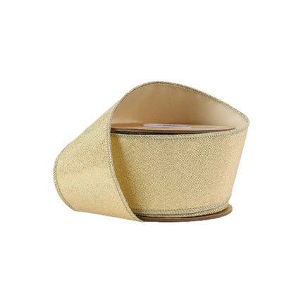 2 1/2" Wired Iridescent Ribbon | Gold Metallic Double-Fused Taffeta Backing | 10 Yard Roll LaRibbons and Crafts