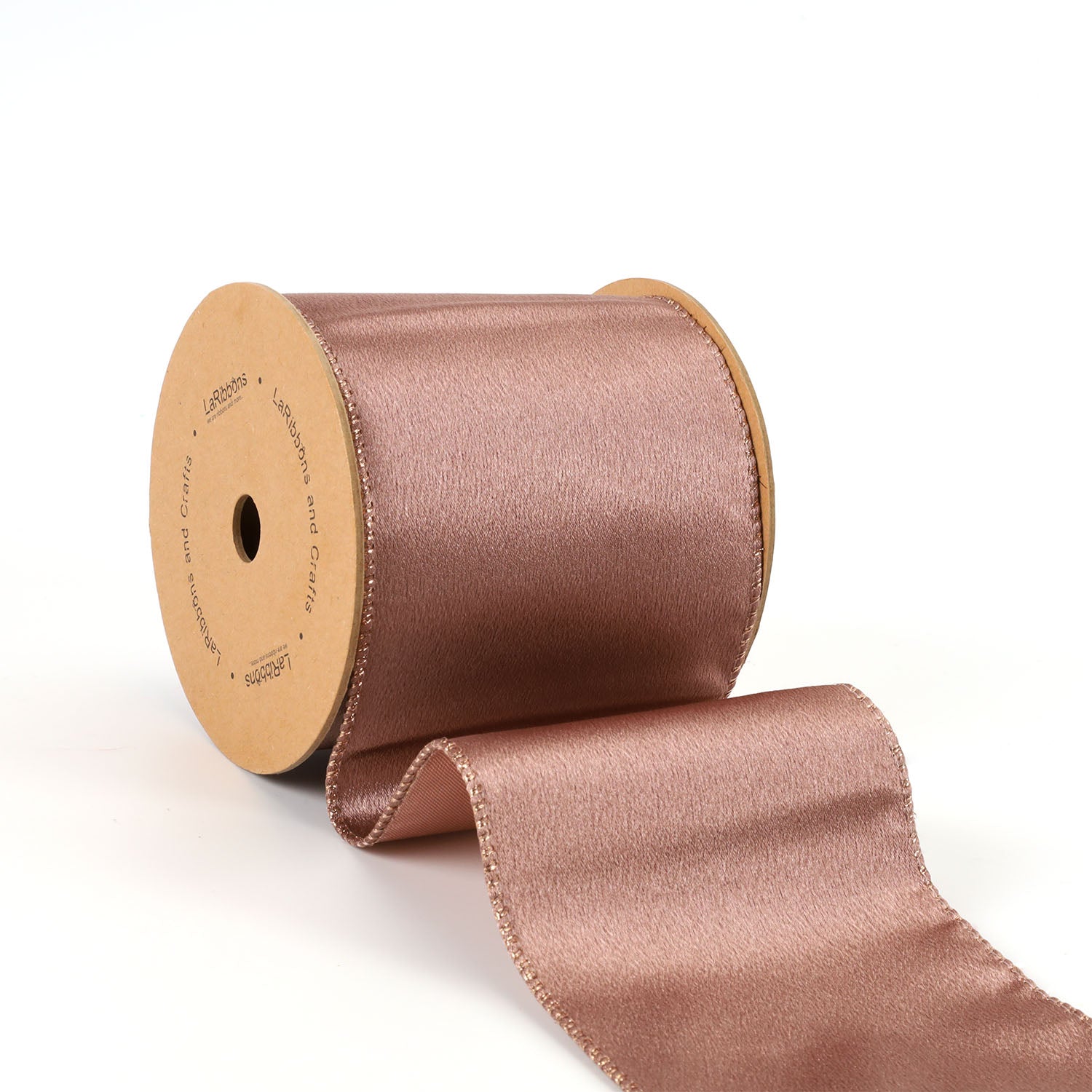 JAM Paper All Occasion Rose Gold Polyester Luxury Ribbon, 10yd x 4in, 1/Pack