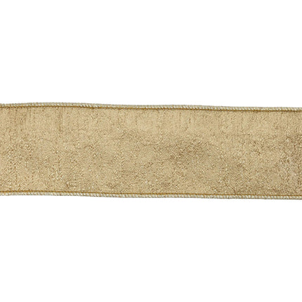 Close-Up Golden Textured Ribbon, Metallic Sheen & Neat Edge Stitching