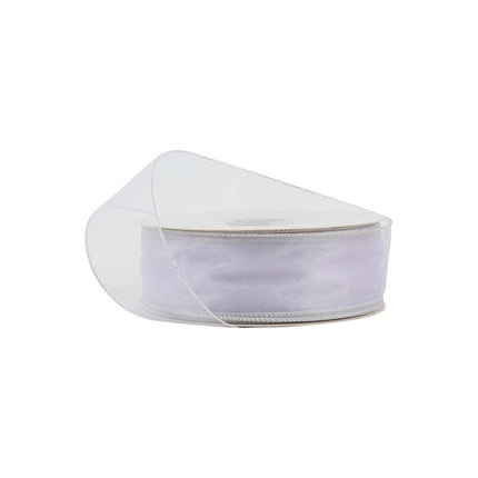 1 1/2" Wired Sheer Ribbon | White | 50 Yard Roll LaRibbons and Crafts