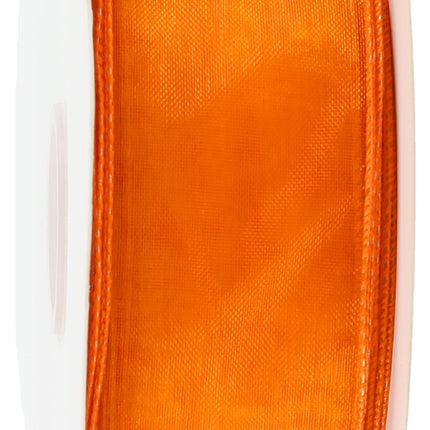1 1/2" Wired Sheer Ribbon | Orange | 50 Yard Roll LaRibbons and Crafts