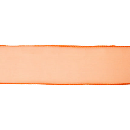 1 1/2" Wired Sheer Ribbon | Orange | 50 Yard Roll LaRibbons and Crafts