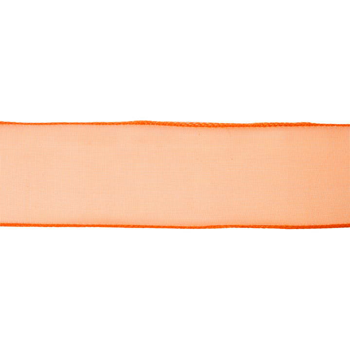 1 1/2" Wired Sheer Ribbon | Orange | 50 Yard Roll