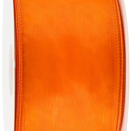 2 1/2" Wired Sheer Ribbon | Orange | 50 Yard Roll LaRibbons and Crafts
