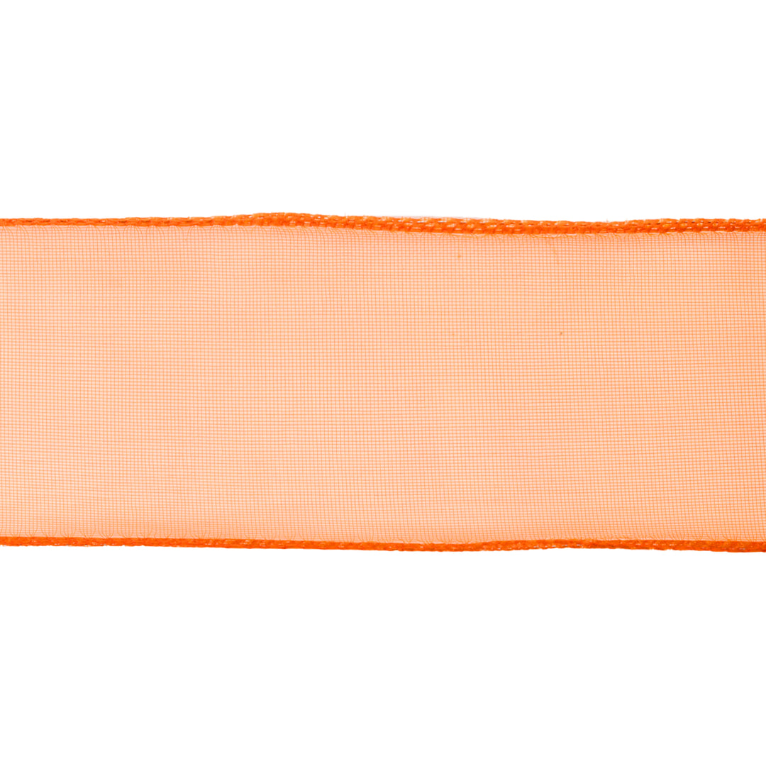 2 1/2" Wired Sheer Ribbon | Orange | 50 Yard Roll