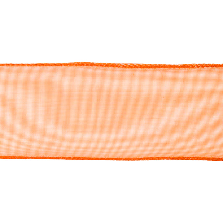 2 1/2" Wired Sheer Ribbon | Orange | 50 Yard Roll