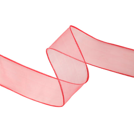 1 1/2" Wired Sheer Ribbon | Rose | 50 Yard Roll LaRibbons and Crafts