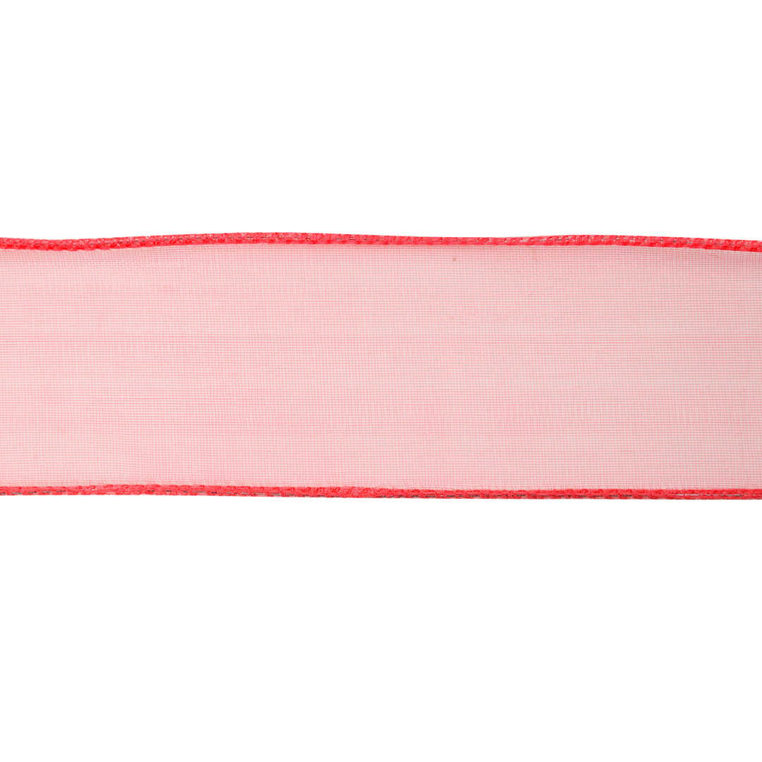 1 1/2" Wired Sheer Ribbon | Rose | 50 Yard Roll