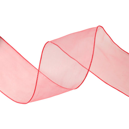 2 1/2" Wired Sheer Ribbon | Rose | 50 Yard Roll LaRibbons and Crafts