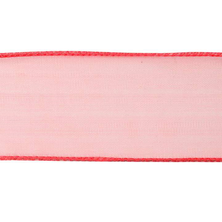 2 1/2" Wired Sheer Ribbon | Rose | 50 Yard Roll