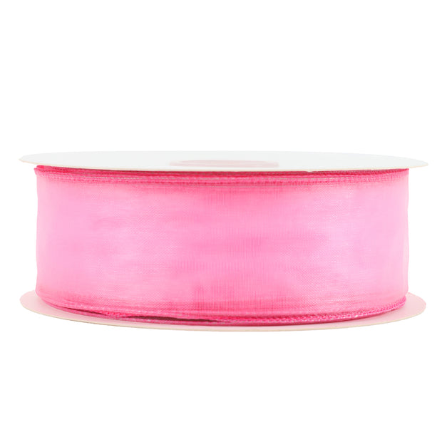 1 1/2" Wired Sheer Ribbon | Hot Pink | 50 Yard Roll