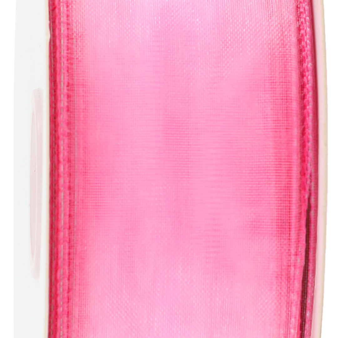 1 1/2" Wired Sheer Ribbon | Hot Pink | 50 Yard Roll