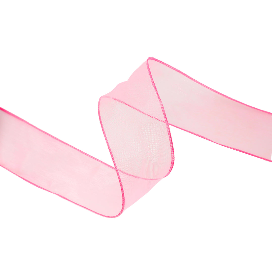 1 1/2" Wired Sheer Ribbon | Hot Pink | 50 Yard Roll