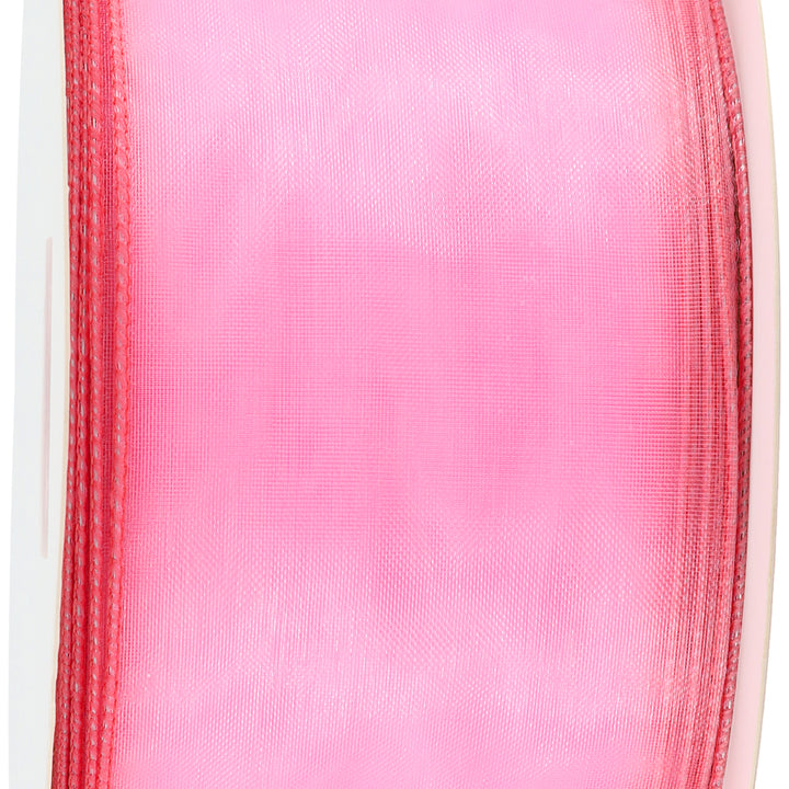 2 1/2" Wired Sheer Ribbon | Hot Pink | 50 Yard Roll