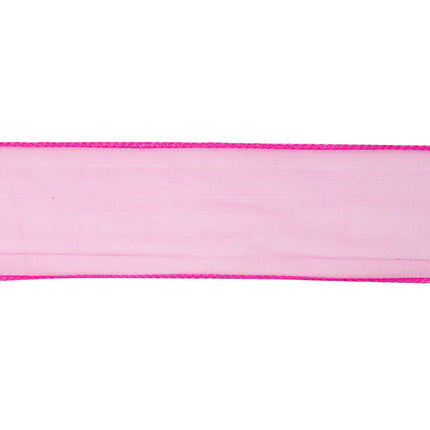1 1/2" Wired Sheer Ribbon | Fuchsia | 50 Yard Roll LaRibbons and Crafts