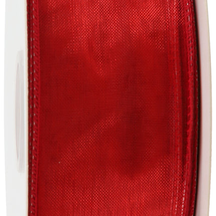 1 1/2" Wired Sheer Ribbon | Red | 50 Yard Roll LaRibbons and Crafts