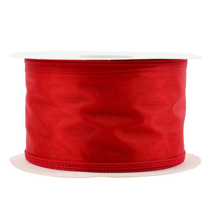 2 1/2" Wired Sheer Ribbon | Red | 50 Yard Roll LaRibbons and Crafts