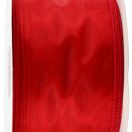 2 1/2" Wired Sheer Ribbon | Red | 50 Yard Roll LaRibbons and Crafts