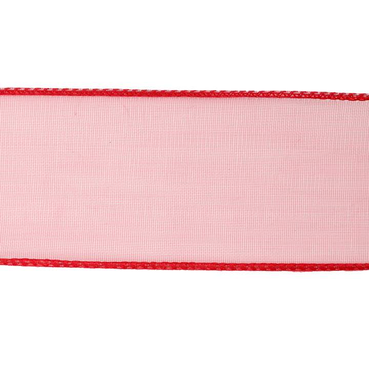 2 1/2" Wired Sheer Ribbon | Red | 50 Yard Roll