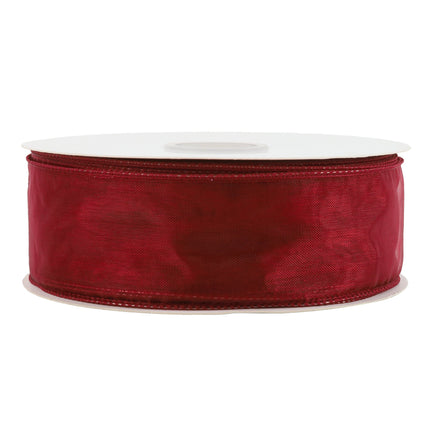1 1/2" Wired Sheer Ribbon | Burgundy | 50 Yard Roll LaRibbons and Crafts