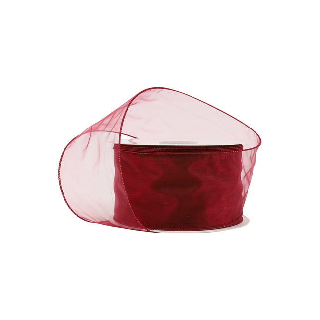 2 1/2" Wired Sheer Ribbon | Burgundy | 50 Yard Roll LaRibbons and Crafts