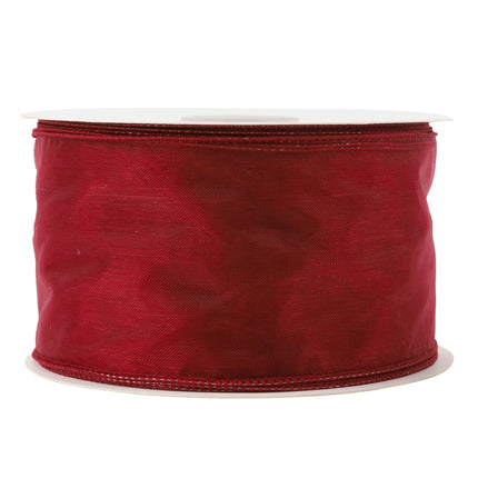 2 1/2" Wired Sheer Ribbon | Burgundy | 50 Yard Roll LaRibbons and Crafts