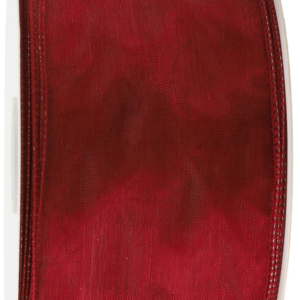 2 1/2" Wired Sheer Ribbon | Burgundy | 50 Yard Roll LaRibbons and Crafts